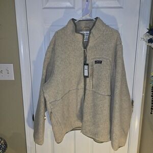 Alpine Design Mens XXL Sherpa Fleece Jacket Khaki Heather Zip Up NWT